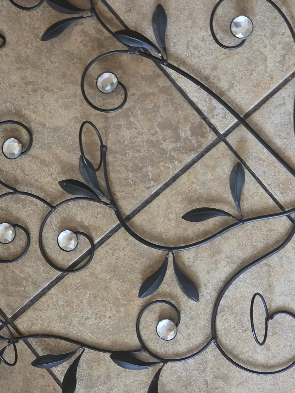 Kirkland Signature Black Metal Vine Wall Panel with Crystal Accents
